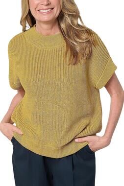 Carla Rockmore Collection Women's Crew Neck Sweater Golden Palm - Regular